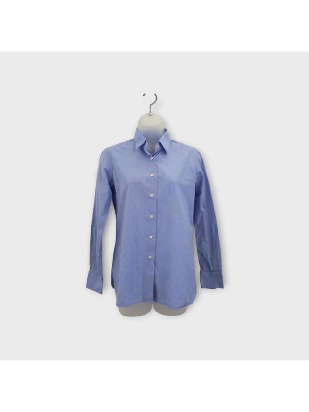 Kamakura Maker's Shirt 1991 Japan Blue Striped Lady Dress Shirt Sz US 6